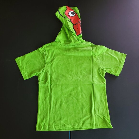 NEW Boys Set TMNT Teenage Mutant Ninja Turtles Raphael Red Hooded T Shirt Shorts - Picture 2 of 6